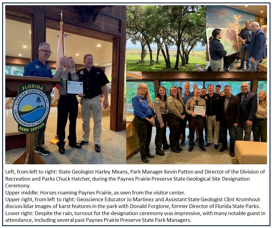 Paynes Prairie Preserve State Geological Site Designation Ceremony