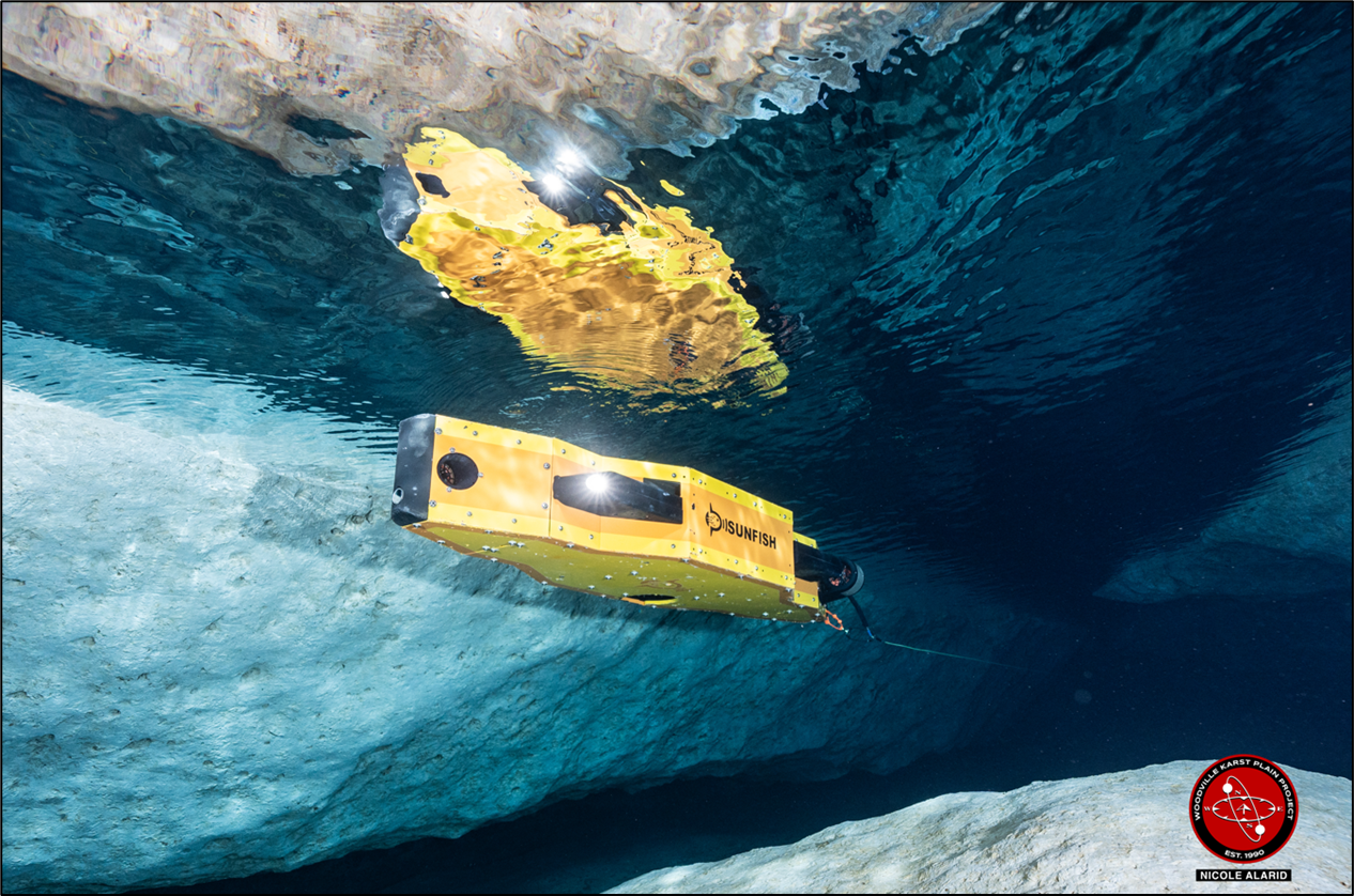 Figure 1. AUV 3D cave mapping performed by SUNFISH.
