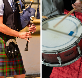 Bagpipe and snare