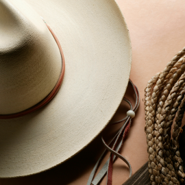 Western themed hat and rope