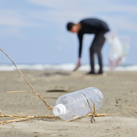 Cleaning up the beach