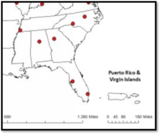 Map showing Florida PAMS locations