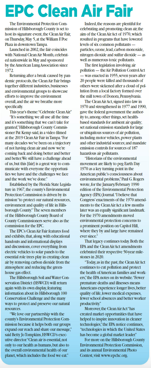 Clean Air Fair Article by Betty Jo Tomkins