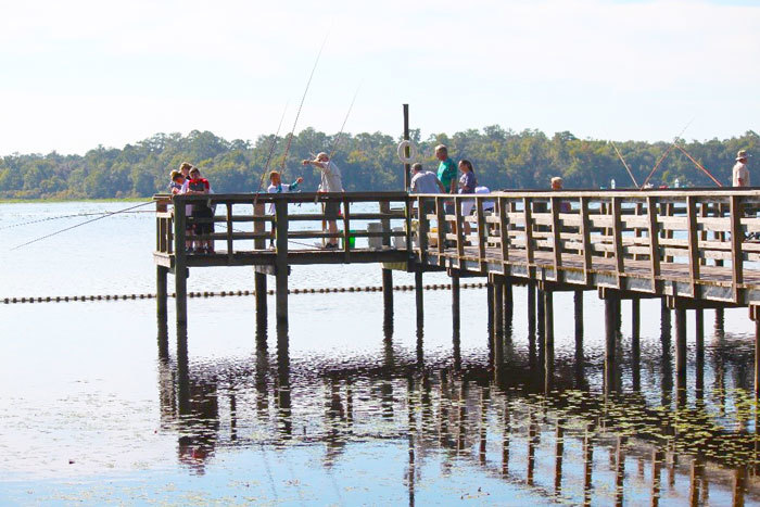 Fishing from the Pier, Fishing from the pier on Lake Eaton …