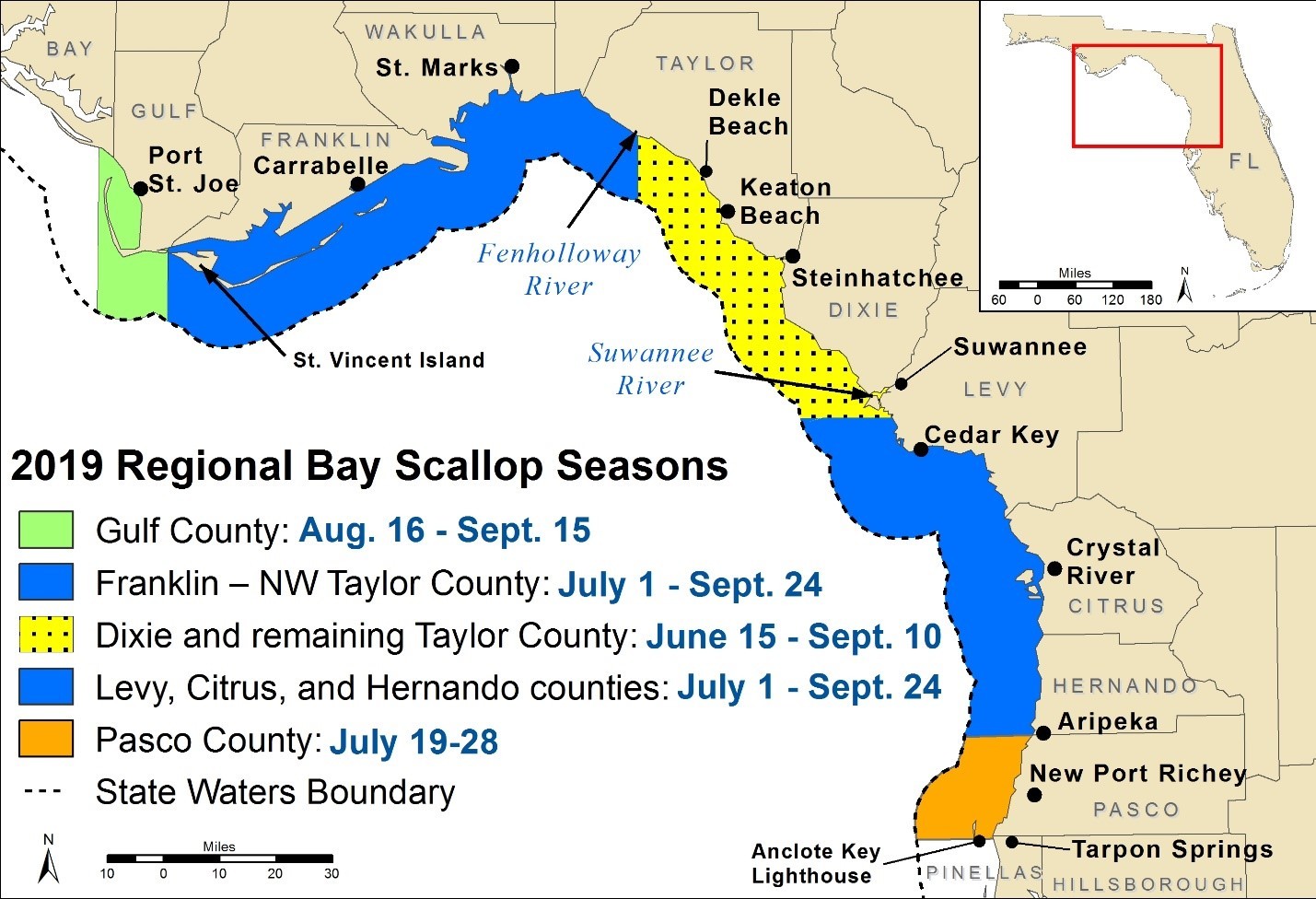 2019 Regional Bay Scallop Seasons