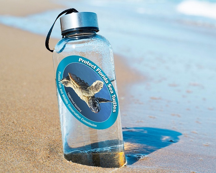 water bottle with decal