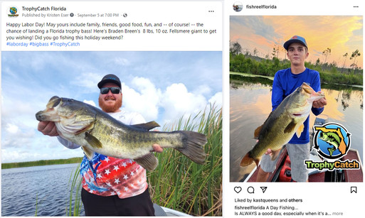 Follow TrophyCatch on Facebook and Instagram