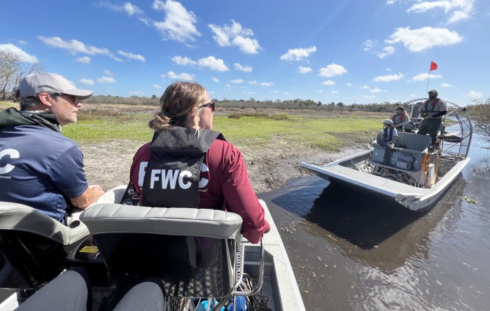 staff in airboat