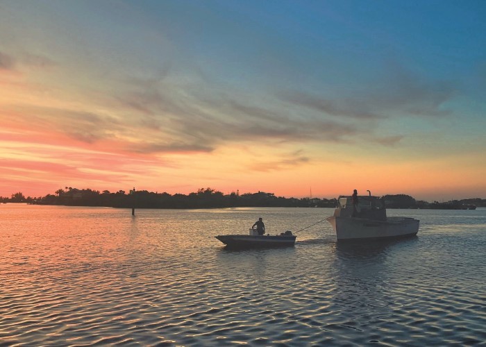 VTIP boat being towed