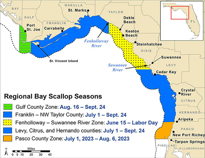 2023 scallop seasons with map