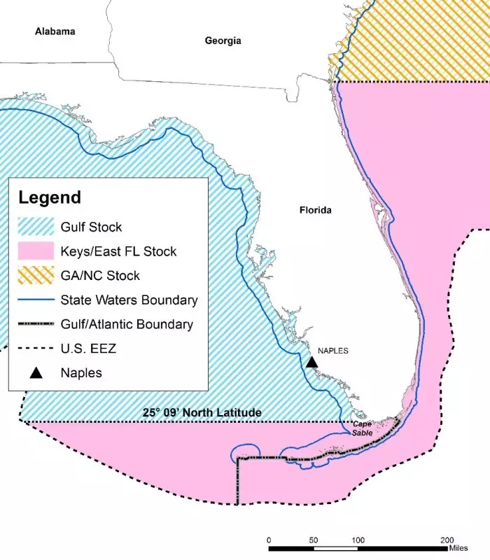 map showing hogfish closure area
