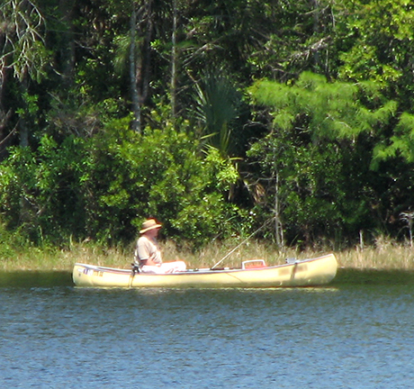 Angler in canoe