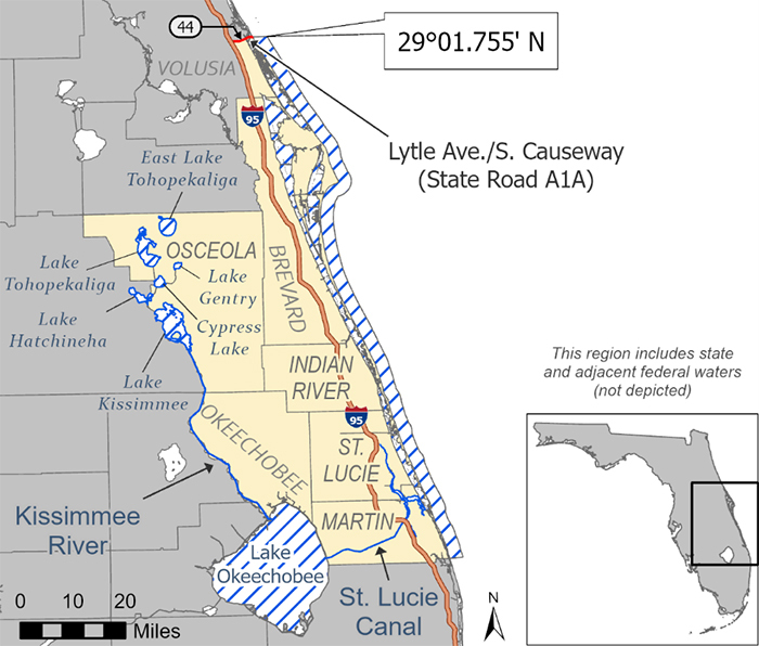 map of Indian River Lagoon Snook Management Area