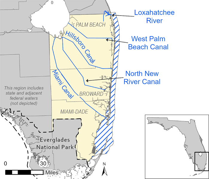 map of Southeast Snook Management Area