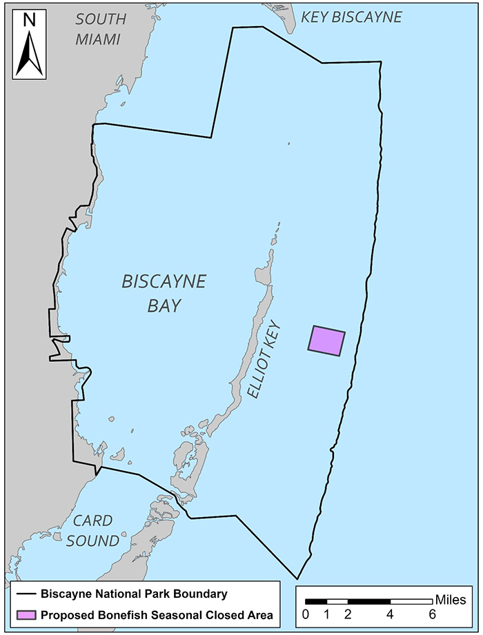 map showing area to be closed to fishing