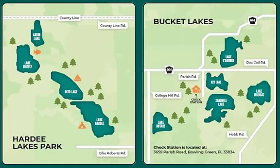 Florida Fishing Trail Lakes Map