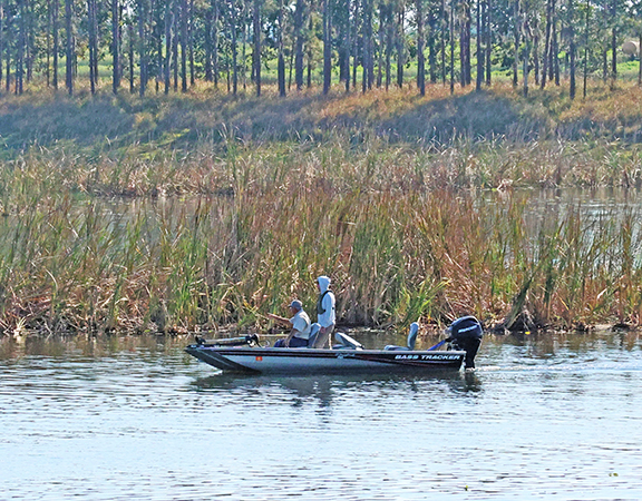 Anglers in fishing boat