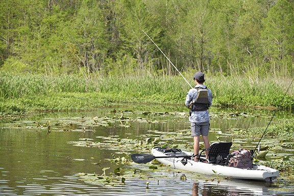 Angler in kayak