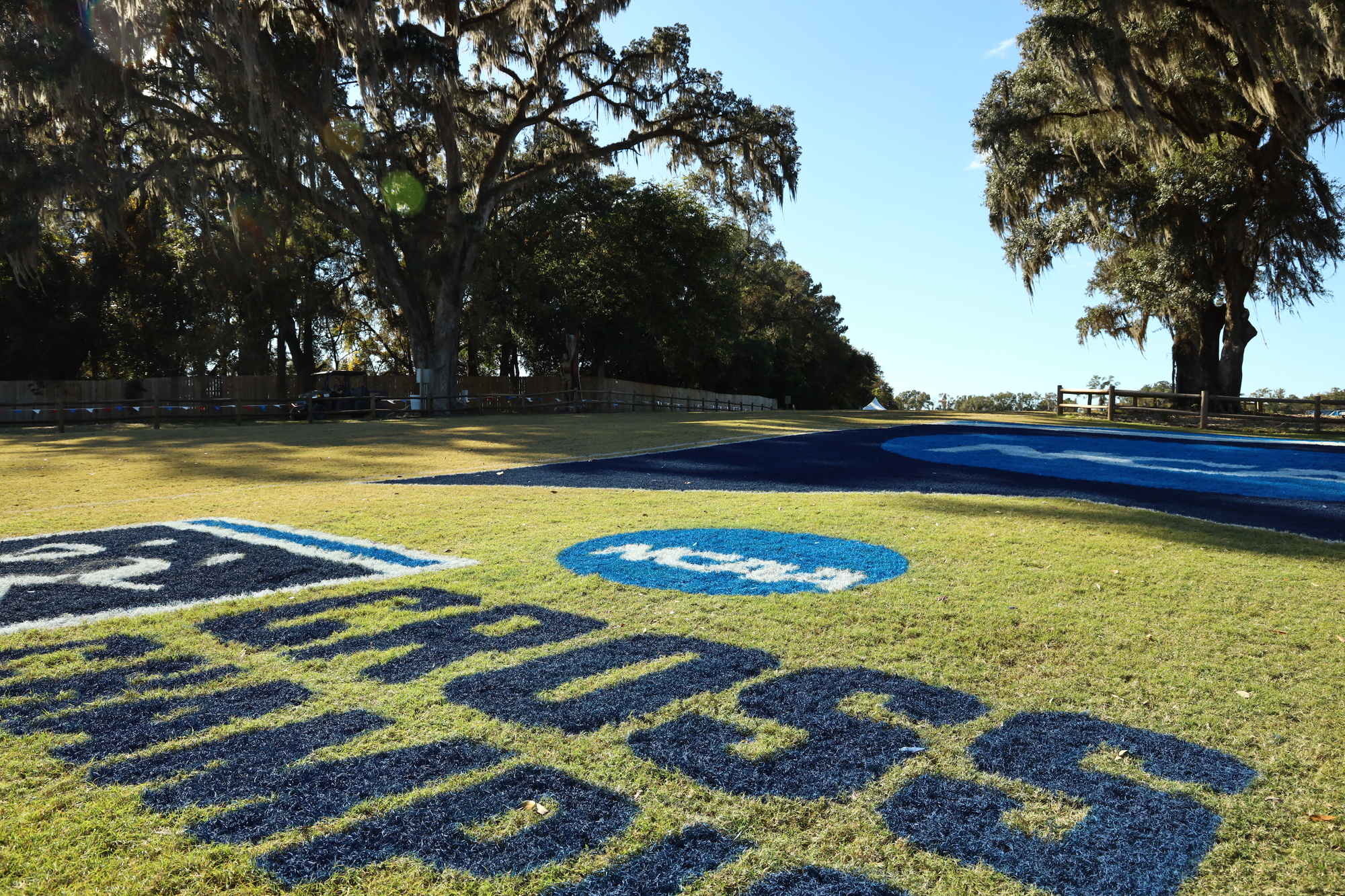 NCAA Cross Country imagery painted onto the course at Apalachee Regional Park