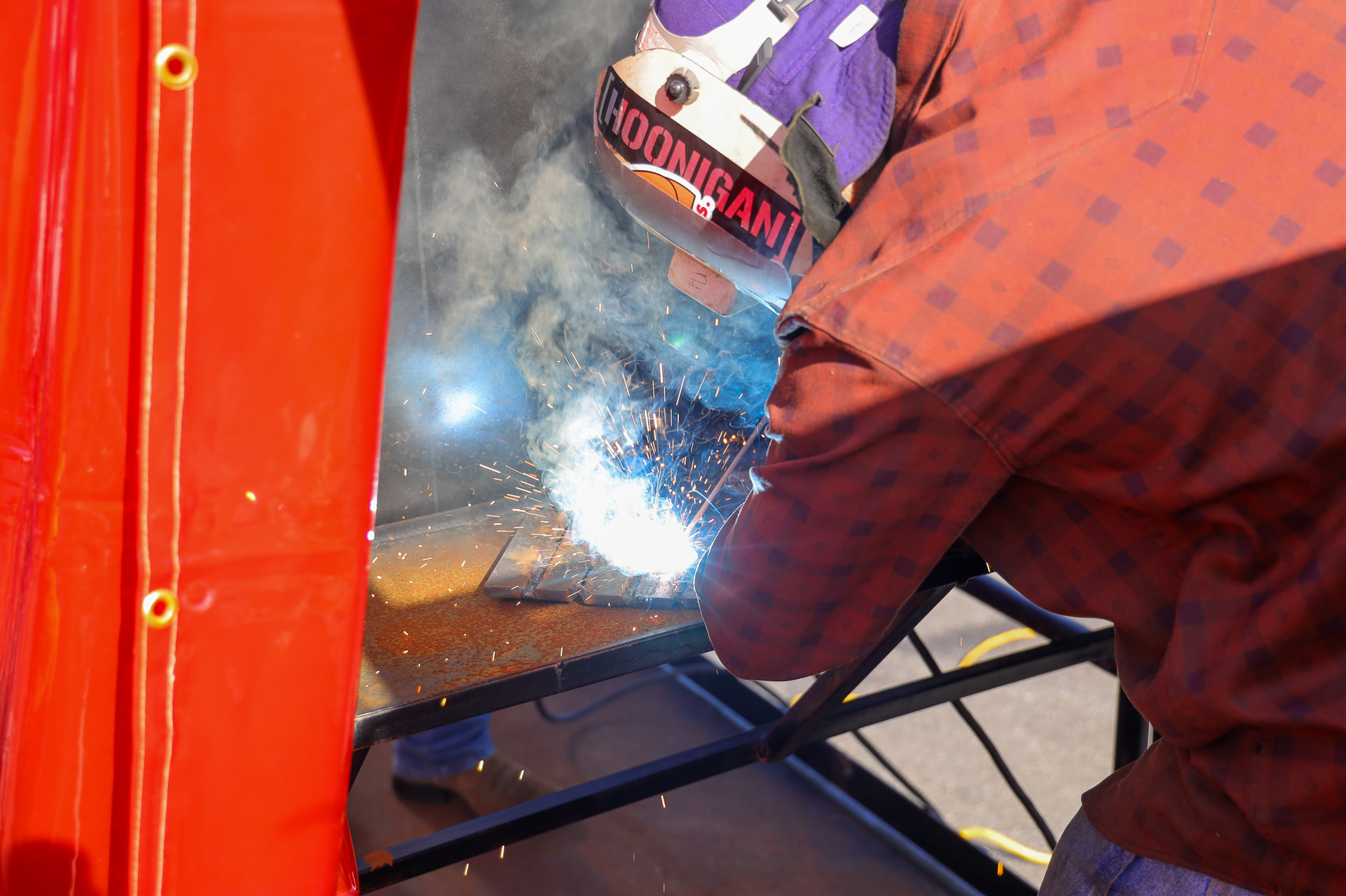Welding demonstration at the 2022 Leon Works Expo.
