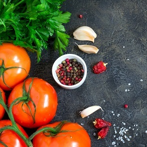 tomatoes, pasley and garlic