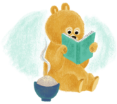 bear reading illustration