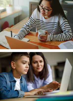teens using laptops