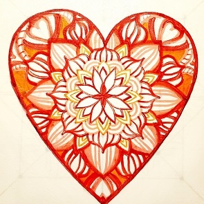 Heart Mandala 295-r