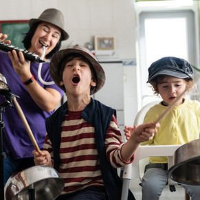 Kids Drumming in the Kitchen