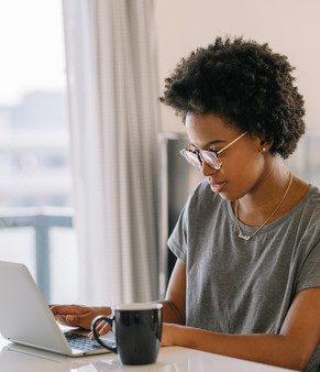 Woman using a laptop