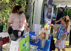 Library staff conducting outreach event