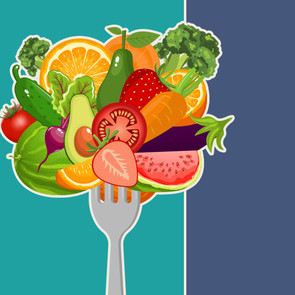 Illustrative depiction of heathy food