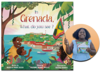 Author Michelle Hood-Julien and her book In Grenada, What Do You See?