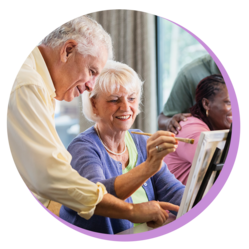 Older adults painting