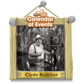 Framed picture of photographer Clyde Butcher