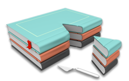 Cake designed in the style of a book