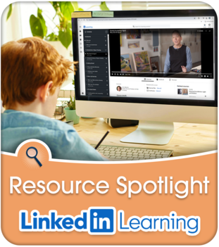 Young student attentively follows a LinkedIn Learning tutorial