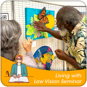 People interacting with a tactile art piece