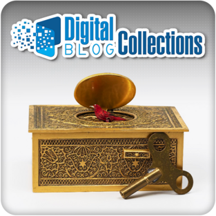 Antique gold metal box with chirping red bird