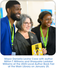 Mayor Daniella Levine Cava with author Milton T. Williams and Shaqualia Ladaker Williams