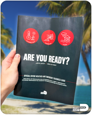 Hand holding 2025 Severe Weather and Emergency Readiness Guide