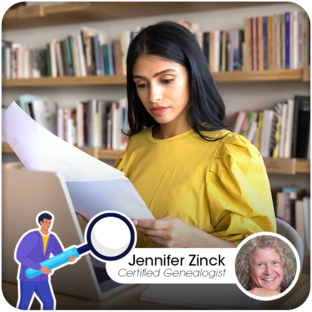 Young woman doing research in library