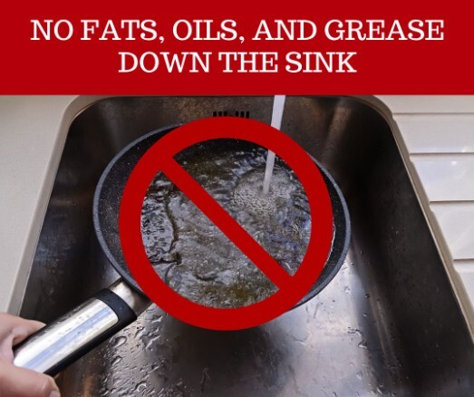 No fats, oils and grease down the sink
