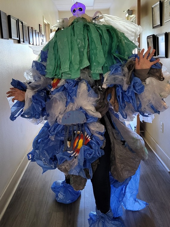 Plastic bag monster costume
