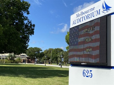 Melbourne Auditorium sign and building