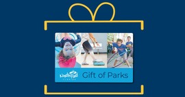 Image of a North Port Gift of Parks Gift Card with a yellow ribbon around it