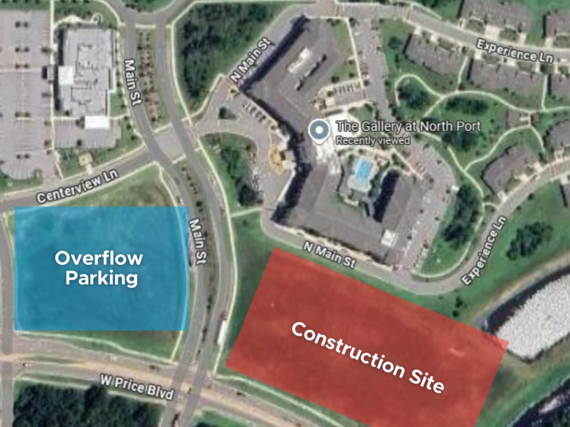 Overflow parking area.