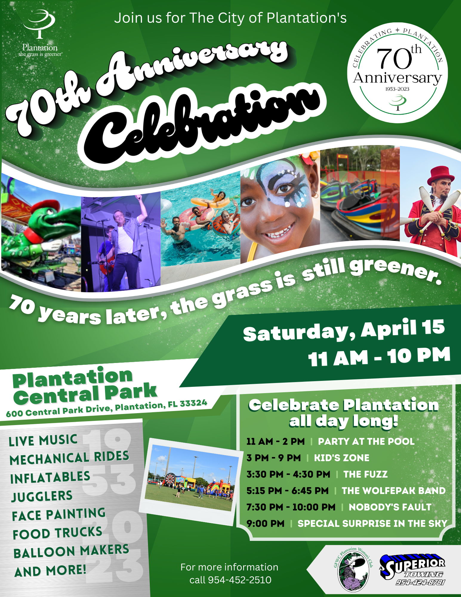 City of Plantation's 70th Anniversary at Plantation Central Park!