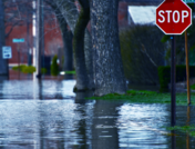 flooded street stock image