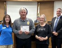 plantation womans club presents check to fire department